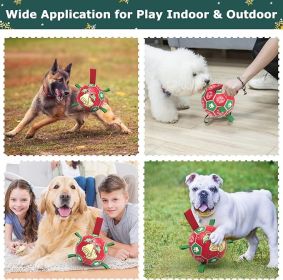 Christmas Interactive Dog Soccer Ball with Tug Straps - Durable Christmas Interactive Dog Soccer Ball with Tug Straps - Durable