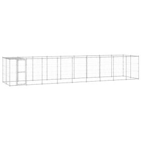 Outdoor Dog Kennel Galvanized Steel with Roof 234.4 ft²