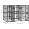 Outdoor Dog Kennel Steel 59.5 ft²