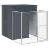 Dog House with Run Anthracite 65"x420.1"x71.3" Galvanized Steel