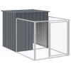 Dog House with Run Anthracite 43.3"x159.4"x43.3" Galvanized Steel