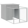 Dog House with Run Light Gray 43.3"x320.1"x43.3" Galvanized Steel