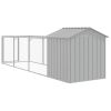 Dog House with Roof Light Gray 46.1"x159.4"x48.4" Galvanized Steel