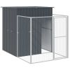 Dog House with Run Anthracite 65"x179.1"x71.3" Galvanized Steel