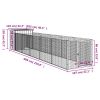 Dog House with Run Anthracite 43.3"x239.8"x43.3" Galvanized Steel