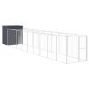 Dog House with Run Anthracite 65"x420.1"x71.3" Galvanized Steel