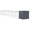 Dog House with Run Anthracite 43.3"x320.1"x43.3" Galvanized Steel