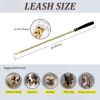 Plated Golden Dogs Leash with Collar Suit Cuban Link Chain Stainless Steel Pet Dog Safety Leash with PU Leather Handle for Dog Lead