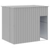 Dog House with Run Light Gray 84.3"x340.6"x71.3" Galvanized Steel