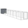 Dog House with Run Anthracite 43.3"x320.1"x43.3" Galvanized Steel