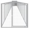 Dog House with Run Light Gray 43.3"x480.7"x43.3" Galvanized Steel