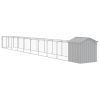 Dog House with Roof Light Gray 46.1"x400.4"x48.4" Galvanized Steel