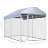 Outdoor Dog Kennel with Canopy Top 150.4"x75.6"x88.6"