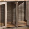 PawHut Large Furniture Style Dog Crate with Removable Panel Dark Walnut