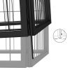 20-Panel Dog Playpen Black 19.7"x39.4" Powder-coated Steel