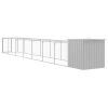 Dog House with Run Light Gray 43.3"x320.1"x43.3" Galvanized Steel