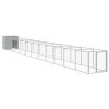 Dog House with Run Light Gray 43.3"x480.7"x43.3" Galvanized Steel