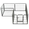 Dog Playpen 8 Panels Steel 31.5"x23.6" Black