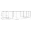 Outdoor Dog Kennel Galvanized Steel with Roof 182.3 ft²