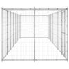 Outdoor Dog Kennel Galvanized Steel with Roof 182.3 ft²