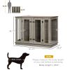 PawHut Large Furniture Style Dog Crate with Removable Panel Dark Walnut