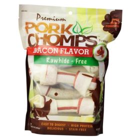 Pork Chomps Premium Pork Knotz (Option: Bacon Flavor  Medium  8 Count  (7" Chews))