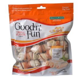 Healthy Hide Good 'n' Fun Triple (Option: Flavor Bones  Beef, Pork & Chicken  Mini  18 Pack)