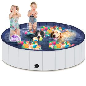 Foldable Dog Pool, Portable Hard Plastic Pet Pool for Dogs and Cats, Sturdy and Durable Pet Wading Pool for Indoor and Outdoor (size: 63 x 12inches)