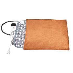 Pet Heating Pad Waterproof Electric Heating Mat Warming Blanket with 9 Heating Modes (Color: brown)