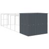 Dog House with Run Anthracite 84.3"x260.2"x71.3" Galvanized Steel