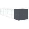 Dog House with Run Anthracite 84.3"x340.6"x71.3" Galvanized Steel